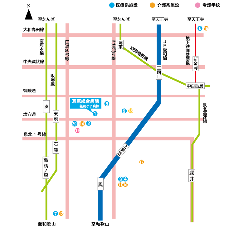 同仁会施設マップ