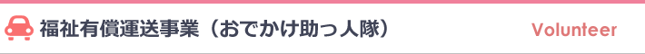 福祉有償運送事業（おでかけ助っ人隊）